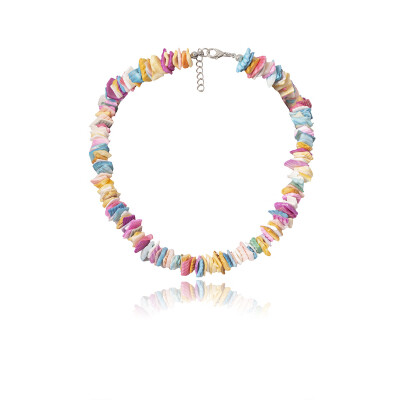 

Irregular Unique Design Stone Choker Handmade Trendy Puka Shell Beaded Necklace for Women Chic Girl Jewelry Dropshipping