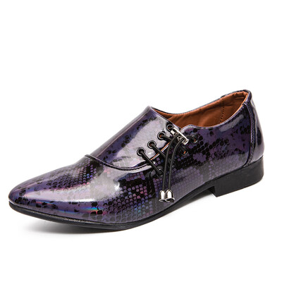

New Fashion Men Casual Shoes Designer Luxury Shoes Men Flats Slip on Party Snake Print Glossy Shoes Size 39-46 Zapatillas Hombre