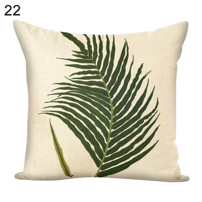 

45x45cm Green Leaf Square Throw Pillow Case Cushion Cover Sofa Bed Car Decor