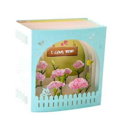 

Hollow 3D Pop Up Paper Carving Flower Stereo Box Greeting Card Mothers Day Gift