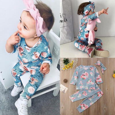 

Newborn Infant Baby Girl Floral Clothes Top Shirt Pullover Sweater Pants Outfits