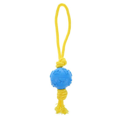 

Dog Puppy Chew Molars Knitted Cotton Rope Hollow Rubber Ball Pet Toy Balls