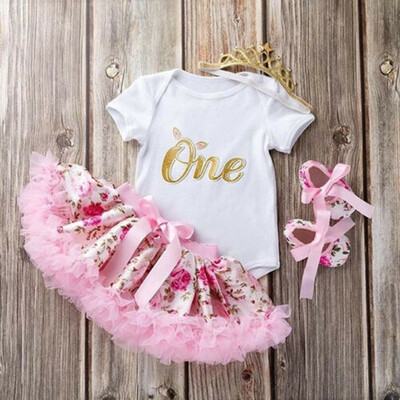 

Summer Toddler Newborn Baby Girls 1st Birthday Floral Romper Tutu Skirt Dress Outfits gtrewe