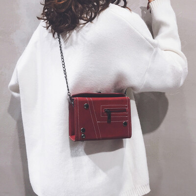 

Ins super fire small bag female 2019 autumn&winter new wave Korean version of the wild Messenger bag frosted bag chain small square bag