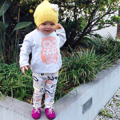 

Cute Newborn Baby Boys Kids Owl T-shirt TopLong Pants Outfit Clothes Set 70