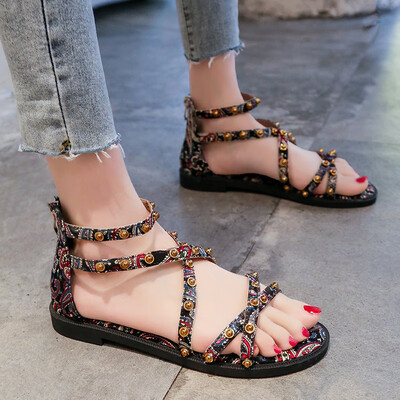 

Super Fire Sandals Daughter Summer Fairy Wind Gentle Students Flat Bottom Hundred Skirts Ins Tide