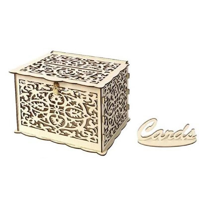 

Natural DIY Gift Money Box With Lock Beautiful Decoration Supplies For Birthday Party Wooden Wedding Card Box