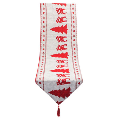 

Christmas Dining Table Polyester Cotton Flag Xmas Party Venue Banquet Home Decor