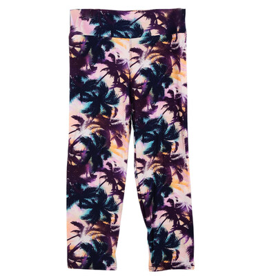 

Fashion Women Lady Cropped Trousers Vintage Print Elastic Waist Gym Wear Yoga Capri Pants