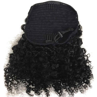

Dolago Kinky Curly Ponytail For Women Malaysian Virgin Hair 1 Piece 3B 3C Clip In Ponytails Extension Natural Black 100 Human Ha