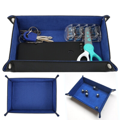 

New fashion Dice Holder PU Leather Folding Rectangle Tray wpurple Velvet for RPG DnD&Other Table Games