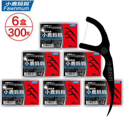 

Deer mother bamboo charcoal deep clean bamboo charcoal dental floss toothpick tick safe ultra-fine family home 50 box 6 box total 300