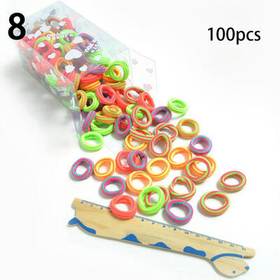 

100Pcs Fashion Women Girl Candy Color Elastic Hair Ring Rope Ponytail Holder