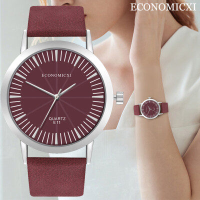 

RM ECONOMICXI Sleek Minimalist Dial Round Belt Womens Watch Jewelry Gift E11-U