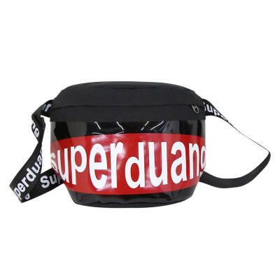 

Hip Hop Women Men Letter Print Waist Fanny Belt Packs Canvas Chest Bags