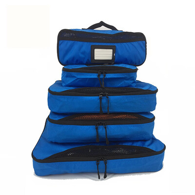 

EVERCREDIT Ordinary storage four-piece suit Travel storage bag Travel woven bag Business card cabinet storage bag PC003BL 6238