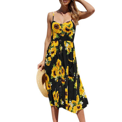 

Floral Print Women Bohemian Dress Off Shoulder Sexy Backless Beach Clothing