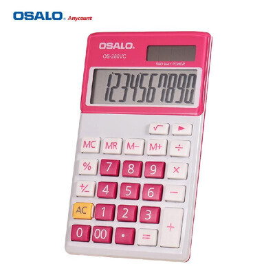 

OSALO OS-280VC Portable Student Electronic Accounting Calculator Counter Standard Function 10-Digits LCD Display Solar Battery Dua