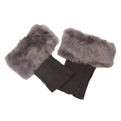 

Winter Women Warm Faux Fur Crochet Knit Leg Warmers Boot Socks Toppers Cuffs