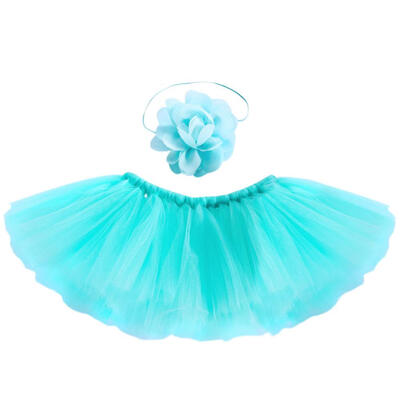 

2pcsset Cute Children Girls Flower Hairband Tutu Skirt Baby Photo Props