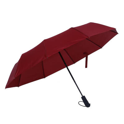 

Business Solid 3 Folding Automatic Umbrella 10 Ribs Sunny Rainy Big Parasol