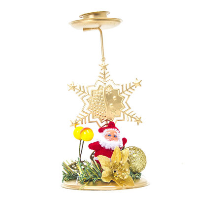 

Christmas Santa Elk Tree Snowflake Star Metal Candlestick Party Candle Holder