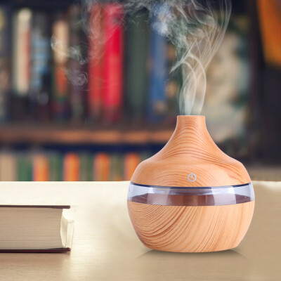 

USB LED Touch Wood Grain Air Humidifier Purifier Oil Diffuser 300ml Aroma Humidifier Oil Diffuser