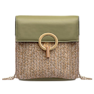 

Straw Woven Shoulder Small Messenger Handbags Women Chain Crossbody Tote