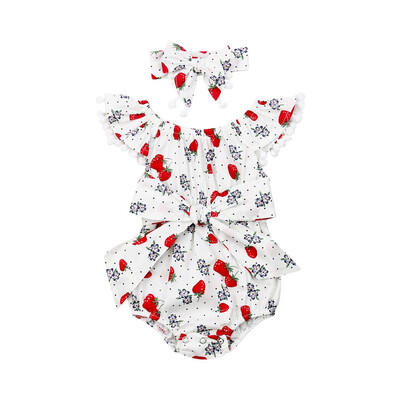 

Newborn Infant Baby Girls Strawberry Romper Jumpsuit Bodysuit Playsuit Clothes