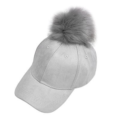 

Women Unisex Faux Buckskin Pom Pom Ball Suede Adjustable Baseball Cap