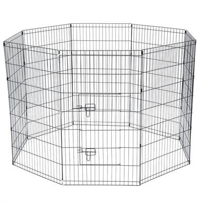 

42 inch High Iron Wire Fence 8 Panels Folding Pet Dog Cat Metal Playpen