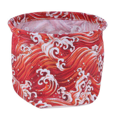 

Sea Waves Brother Printing Cotton Linen Desktop Cosmetics Storage Basket