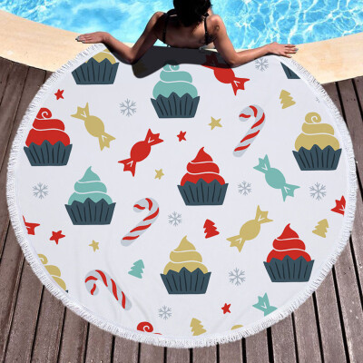 

Gobestart 1 PC Round Beach Pool Home Shower Towel Blanket Table Cloth Yoga Mat