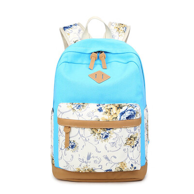 

2017 Fashion Flowers Canvas Bag Backpack School for Teenager Girl Brand Laptop Bag Printing Backpack Women Backpack