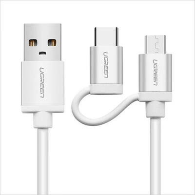 

Universal 2-in-1 USB To Micro USB Type-C Charging Data Cable Cord Line For Android Phones-1m