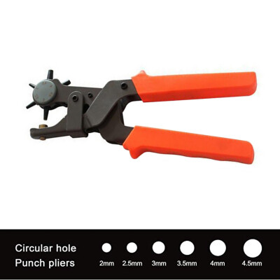 

〖Follure〗Professional Leather Hole Punch Pliers HEAVY DUTY Belt Holes Revolving Hand NEW