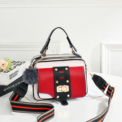 

Womens new wave contrast color small square bag diagonal leisure box handbag shoulder Joker ins womens bag