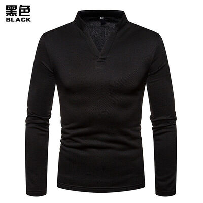 

Fashion Men Slim Fit Cotton V-Neck Long Sleeve Casual T-Shirt Tops Stylish
