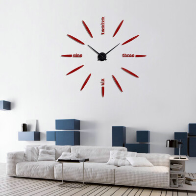 

Toponeto Modern Large 3D DIY Mirror Surface Art Wall Clock Sticker Home Office Room Decor