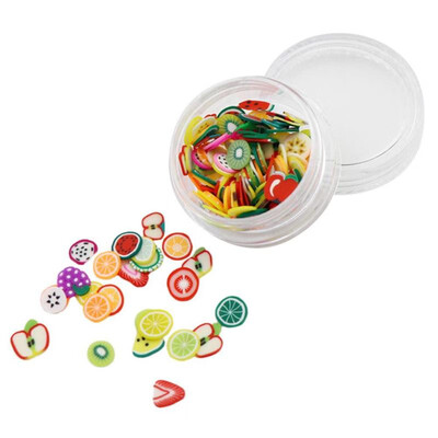 

Nails Art Tips 4 Style Fruit Flower Love Slices Slime Ornaments Decoration