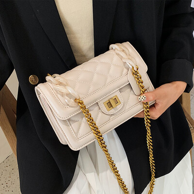 

Ins net red small bag female 2019 new texture popular small square bag ocean rhombic chain single shoulder messenger bag