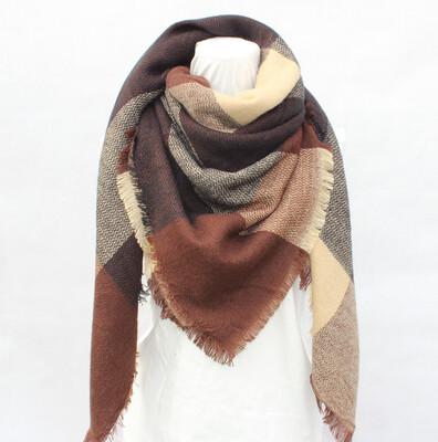 

2018 autumn&winter new plaid scarf acrylic square towel export shawl super thick thick export Europe&America