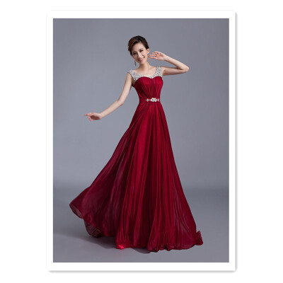 

2018 diamond long model catwalk dress bridesmaid dinner dress costume dance