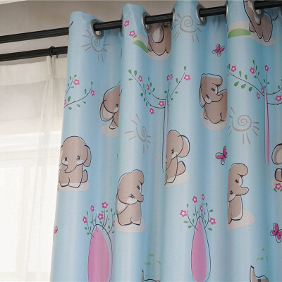 

Blackout Printed Small Elephant Curtains For Window Treatment Children Bedroom Bedroom Blinds Finished Drapes 90 Shading