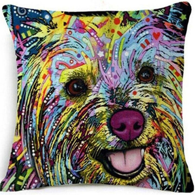

1PCS European&American style oil painting dog cat linen pillow pillowcase