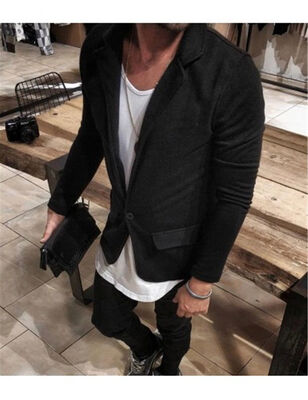 

SUNSIOM Luxury Men Casual Vintage Business Blazer Button Smart Coat Suit Jacket Formal