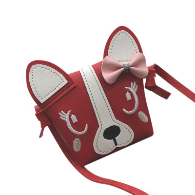 

Children Handbag For Girl Cute Bowknot Dog Shoulder Bag Baby Purse PU Leather Messenger Bag Kid Crossbody Bag Wallet T20