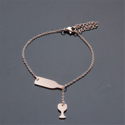 

1pcs Womens Wine Beer Cup Bottle Clavicle Pendant Necklace Gift Jewelry