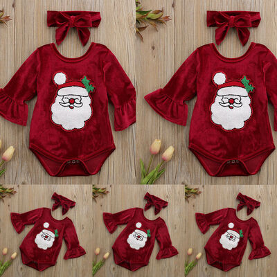 

Infant Newborn Baby Boy Girl Long Jumpsuit Romper Bodysuit Velvet Clothes Outfit