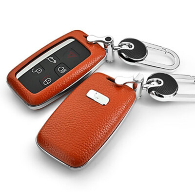 

Leather Car Key Case For Land Rover Range Rover Evoque Freelander 2 Discovery 34 Jaguar XF Car Key Cover Shell Car Keychain